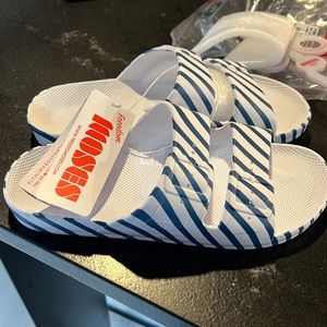 Freedom Moses blue and white striped sandals